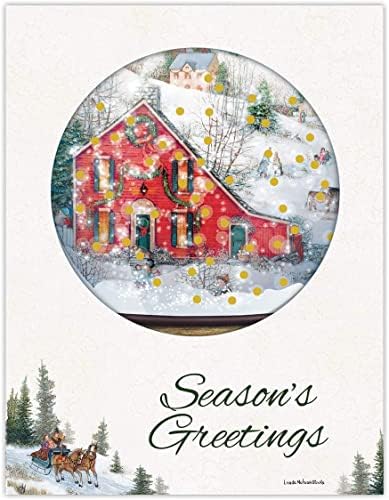 3D Коледни Картички, Издълбани метод на щамповане, Декорация за Празничната елха, Зимни Декорации за ферма хамбара - 8 пощенски Картички