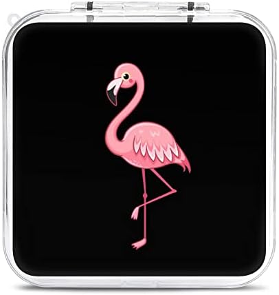 Сладък Красив Розов Калъф за съхранение слот за карти Flamingo, Твърд Защитен Органайзер За Nintendo Switch (12 Слота, прозрачна обвивка)
