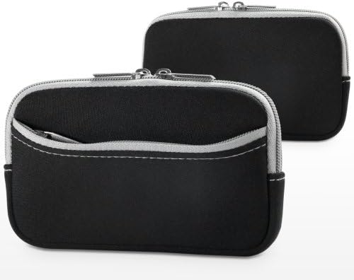 Калъф BoxWave за Nokia 5.1 Plus (Case by BoxWave) - Мек гащеризон с джоб, Мека чанта, Неопреновый чанта, джоб на ръкава за Nokia 5.1 Plus - Черно jet black с сива тапицерия