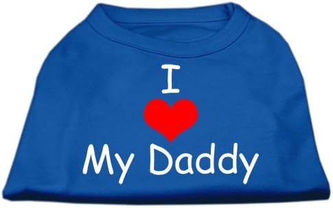Тениска за кучета с принтом Аз обичам своя папочку Синя XXXL (20)