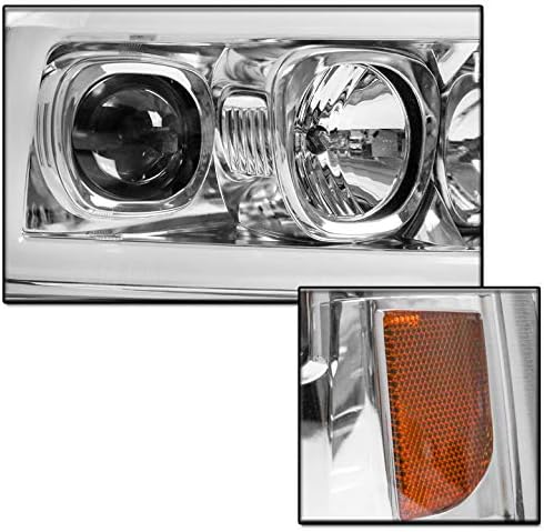ZMAUTOPARTS Проектор Led Светлини-Хром w/6,25Синьо DRL е Съвместим с 1999-2004 Ford F250 F350 F450 Super Duty