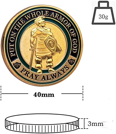 Монета на повикване Бронята на Бог в комплект от 2 теми - Възпоменателна монета за молитва - Medaille - Позлатен / сребърно