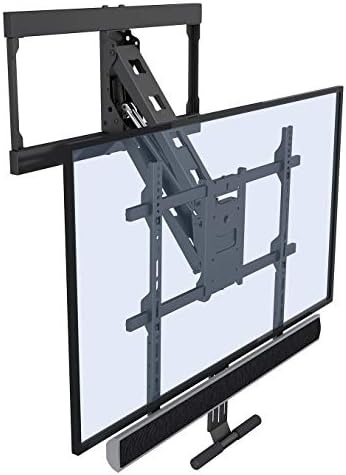 Монтиране на стена за телевизор с плосък екран myWall HP55L с диагонал на екрана 42-65 инча (107-165 см) с Товароподемност до 28 кг, Вграден газов Повдигаща пружина с група аудио