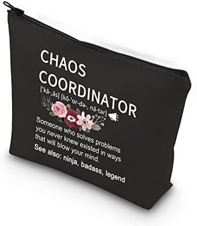 Косметичка за грим WCGXKO Chaos Координатор Смешни Definition с цип (Chaos black мъкна)