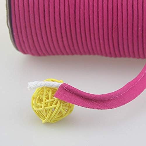 DalaB -Хлопчатобумажный Наклонена кант, Окантовочная лента, наклонена лента с кабел, Размер: 12 мм, 1/2 50yds, за ръчно изработени дрехи, различни цветове - (Цвят: 1 черно 50yds)