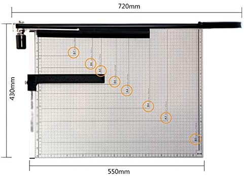 teerwere Персонален Тример за хартия B3, Нож за хартия на Гилотина Машинка за подстригване на метална основа Обикновена хартия за