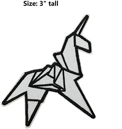 Хубава Кръпка-Еднорог Оригами, Бродирана на Желязо пришитом Пластира, Забавен Икона