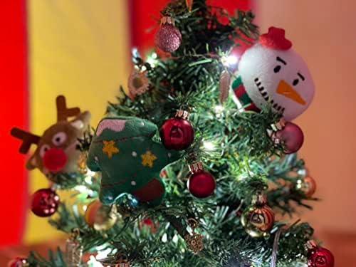 3 бр. Пръчки от масивно сребърно дърво с плюшени играчки във формата на коледа снежен човек, елха и северен елен-горе. Коледа тематични подаръчен комплект за котки.