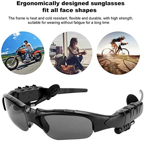 ASHATA Безжични Слънчеви Очила, Bluetooth, Стереозвук, Аудио Слънчеви Очила за спорт на открито, намаляване на шума, Възпроизвеждане