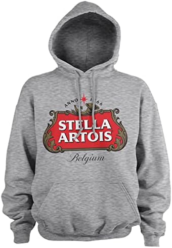 Hoody с логото на Stella Artois с официален лиценз Белгия (Хедър Грей)