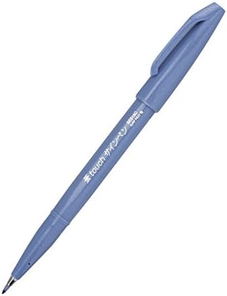 Pentel Arts Sign Pen Touch, на върха на четката Fude, небето-синьо мастило, кутия от 12 броя (SES15C-S)