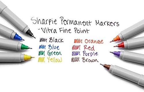Постоянни маркери Sharpie 37600PP Ultra Fine Point (опаковка от 3 броя), класически цвят, 8 броя в опаковка, общо 24 маркер; Невероятно разтеглив мастилото да изсъхне Бързо и са устой