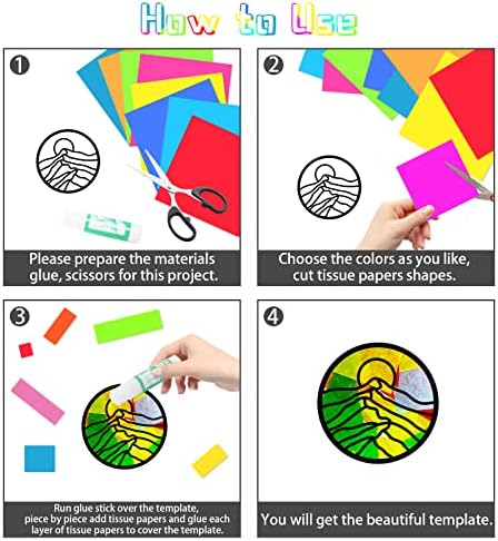 ORIGACH Комплект за Риболов на Слънцето от 18 теми, 9 Вида Цигарена хартия с Планински Венами, Определени за Витражи от 32 Теми Цвят на Цигарена хартия за детски художеств