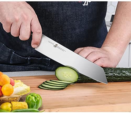 Нож TUO Kirisuke 8,5-инчов Кухненски Нож за рязане на зеленчуци, Сверхострый Разделочный Нож, Немска Высокоуглеродистая Неръждаема Стомана, Ергономична Подарък кутия с д?