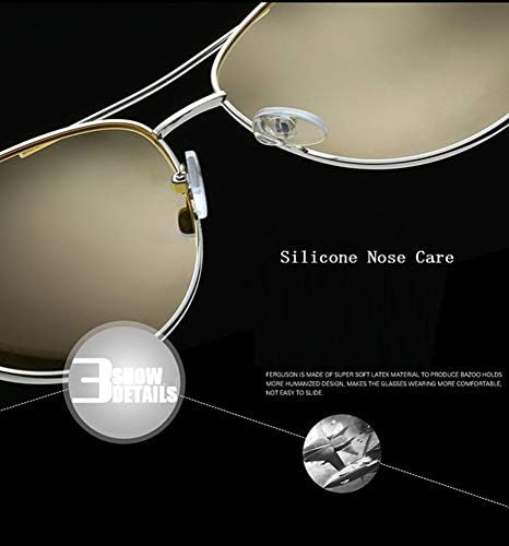 Rungear Очила-Авиатори Нощно Виждане HD за Мъже и Жени, по-Безопасно Шофиране, Модни UV400 Поляризирани Слънчеви Очила с Дневен и Нощен
