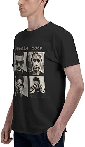 Музикална група Depeche Rock Mode Мъжка Тениска Памук, Графични Тениски С Къс Ръкав в Черен Цвят с Голям Размер