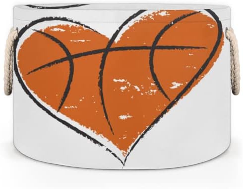 Баскетболни кошница във формата на сърце, Големи Кръгли Кошници за съхранение, Кошница за дрехи с дръжки, Кошница за съхранение на