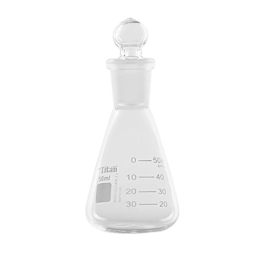 ADAMAS-BETA Стъклена колба Эрленмейера с обем 1000 ml със Стъклена Запушалка 3.3 Конични колби от borosilicate стъкло (6 броя)