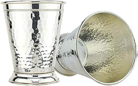 Чаша за ментов джулепа Prince of Scots от чеканной мед с плоча от чисто Сребро (комплект от 2 броя)