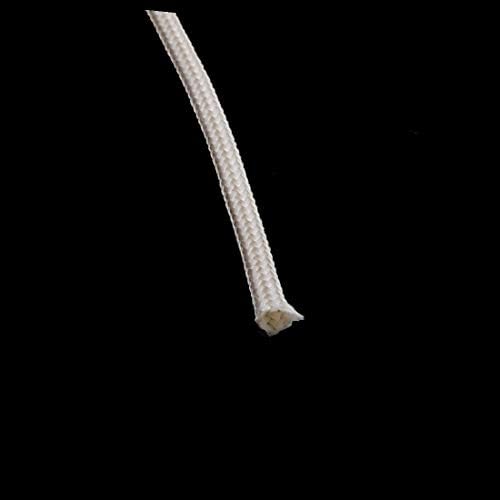 X-DREE Изолация от фибростъкло от силиконов каучук, самозатухающая обвивка 1 mm x 5 м, RoHS Бял цвят (de Goma silicona Fibra de vidrio