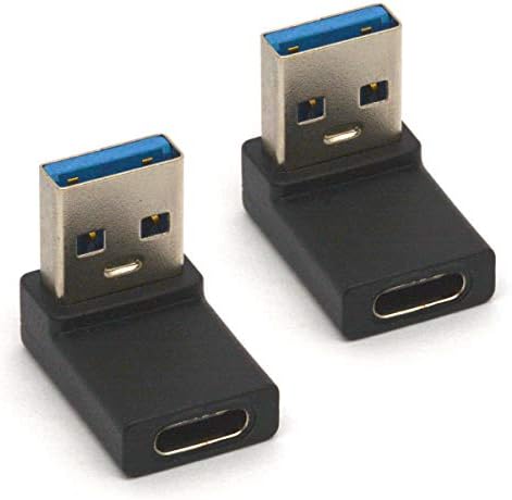 PIIHUSW Наклонен C USB към USB A штекерный адаптер, 90 Градуса Тип C Женски USB 3.0 A Штекерный Адаптер Конектор Кабел USB-C Конвертор