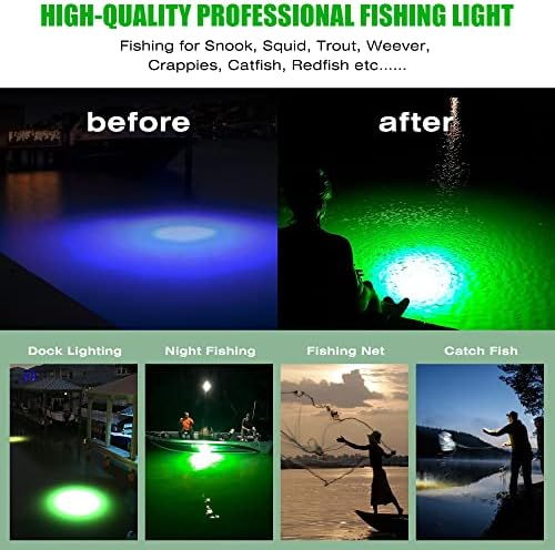 HUSUKU FS0-1 led лампа за подводен риболов - 8 инча, 100 W, 111 led, на 10 000 lm, DC12V, зелено, за нощен Риболов, Светлинен