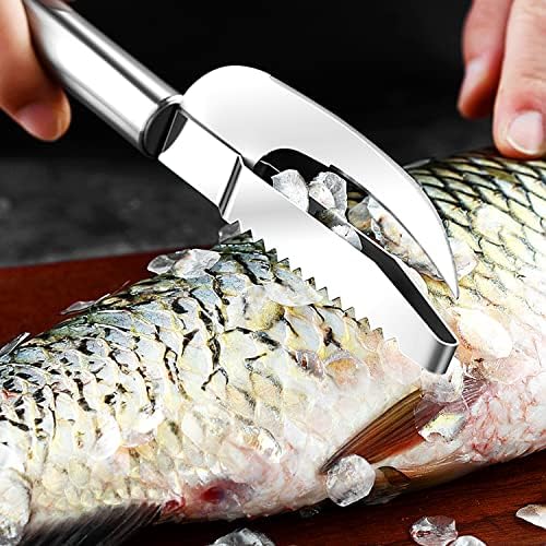 Нож за премахване на риба везни, Инструмент 3 в 1, Нож За Премахване на Риба Люспи от Неръждаема Стомана, Многофункционален Нож За Почистване на риба, Вскрывающий Кор