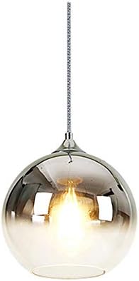 Окачен Лампа MZSUS с Градиентным Сребрист Стъклена Топка, Висящи Лампи От Сферичен Стъкло, Островен Тавана лампа (9,8 )