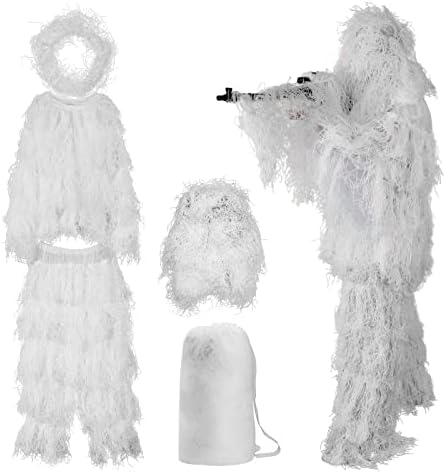 Маскировочный костюм Foboull, комплект ловно облекло 5 в 1, маскировочный костюми за възрастни и младежи, камуфлаж в стила