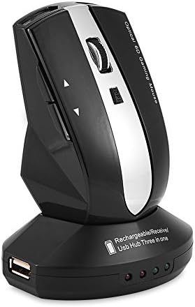 Акумулаторна Безжична Оптична Мишка Zerone 2,4 Ghz, Детска Мишката, Портативна Мобилна Мишка с зарядно устройство, зарядно устройство, 3-Портов USB хъб за обмен на данни (че